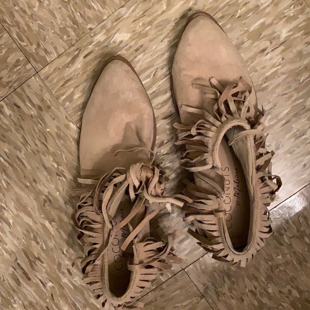Coconut By Matisse Tan Fringe Booties